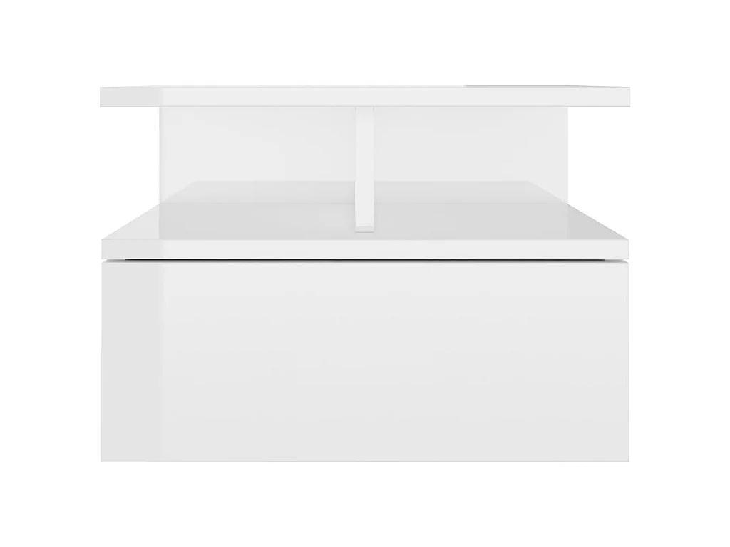 Table de chevet flottante Blanc brillant 40x31x27 cm Aggloméré KEFWE41655