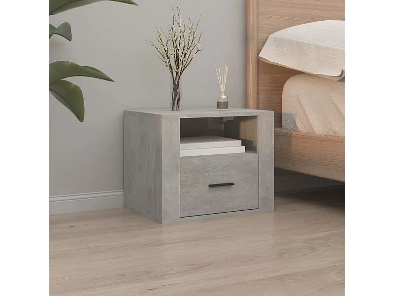 Mesa de cabeceira de parede 50x36x40 cm cinzento cimento PT99461