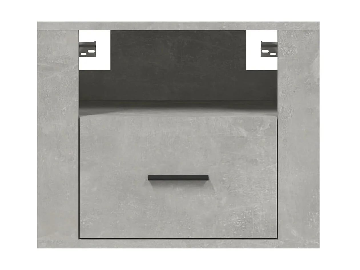 Table de chevet murale Gris béton 50x36x40 cm KEFWE53638