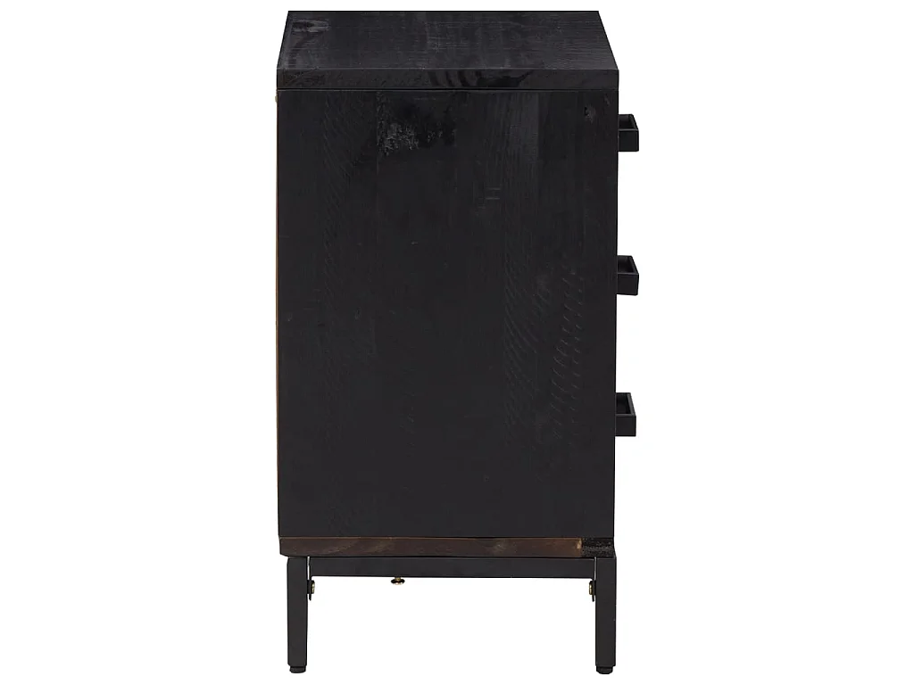 Table de chevet Noir 40x30x55 cm Bois de pin massif KEFWE69848