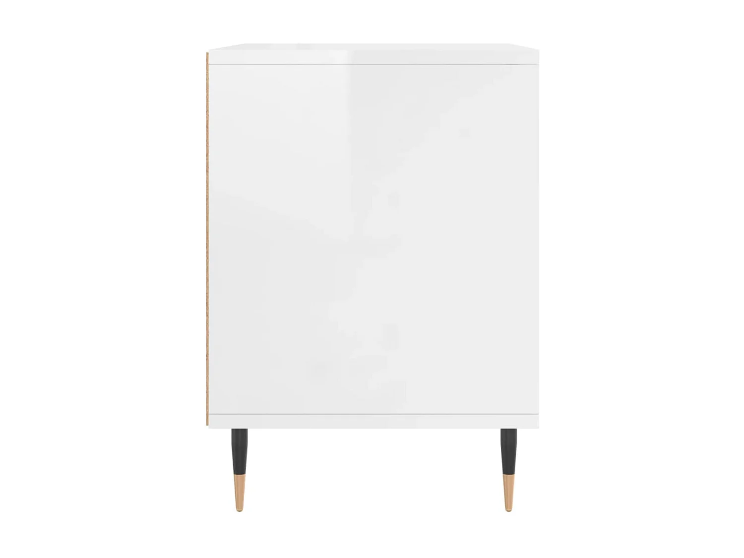 Mesita de noche madera de ingeniería blanco brillo 40x35x50 cm ES13881