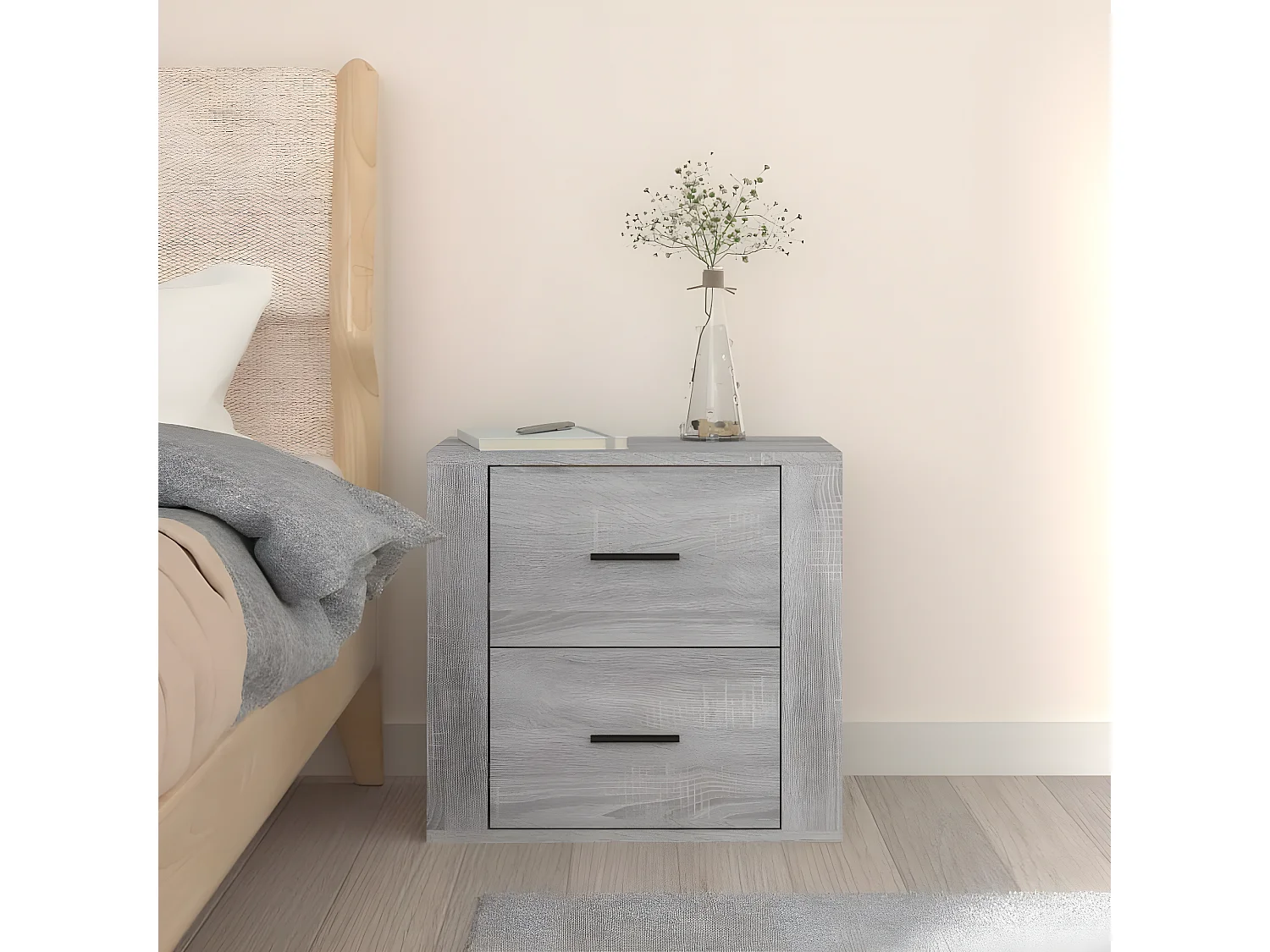 Table de chevet murale Sonoma gris 50x36x47 cm KEFWE13758