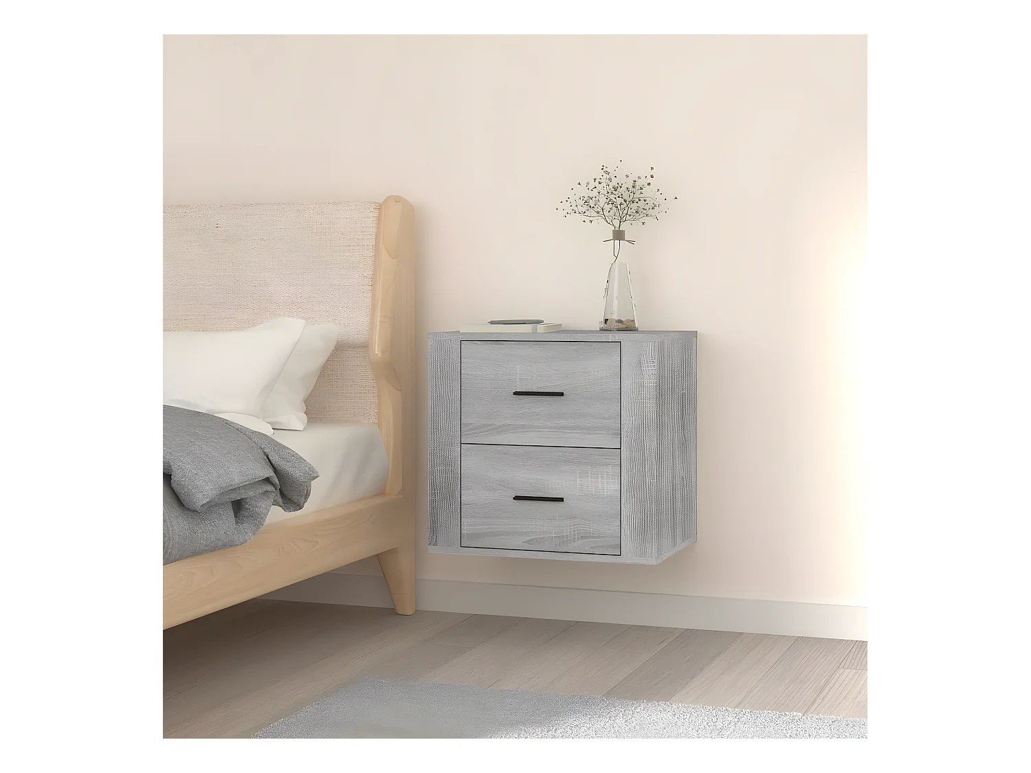Table de chevet murale Sonoma gris 50x36x47 cm KEFWE13758