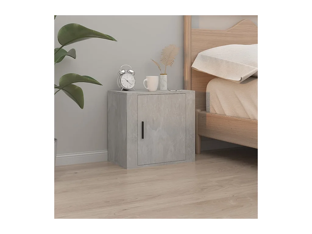 Table de chevet murale Gris béton 50x30x47 cm KEFWE20519