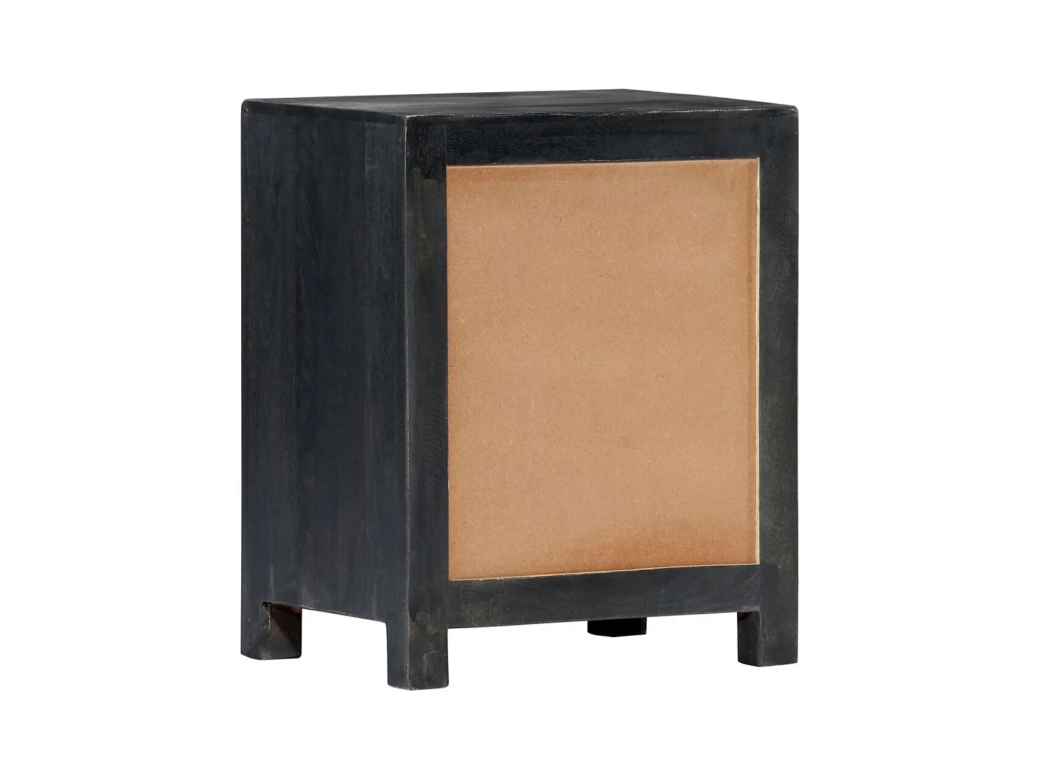 Table de chevet sculptée à la main Gris 40x30x50 cm Manguier KEFWE90146