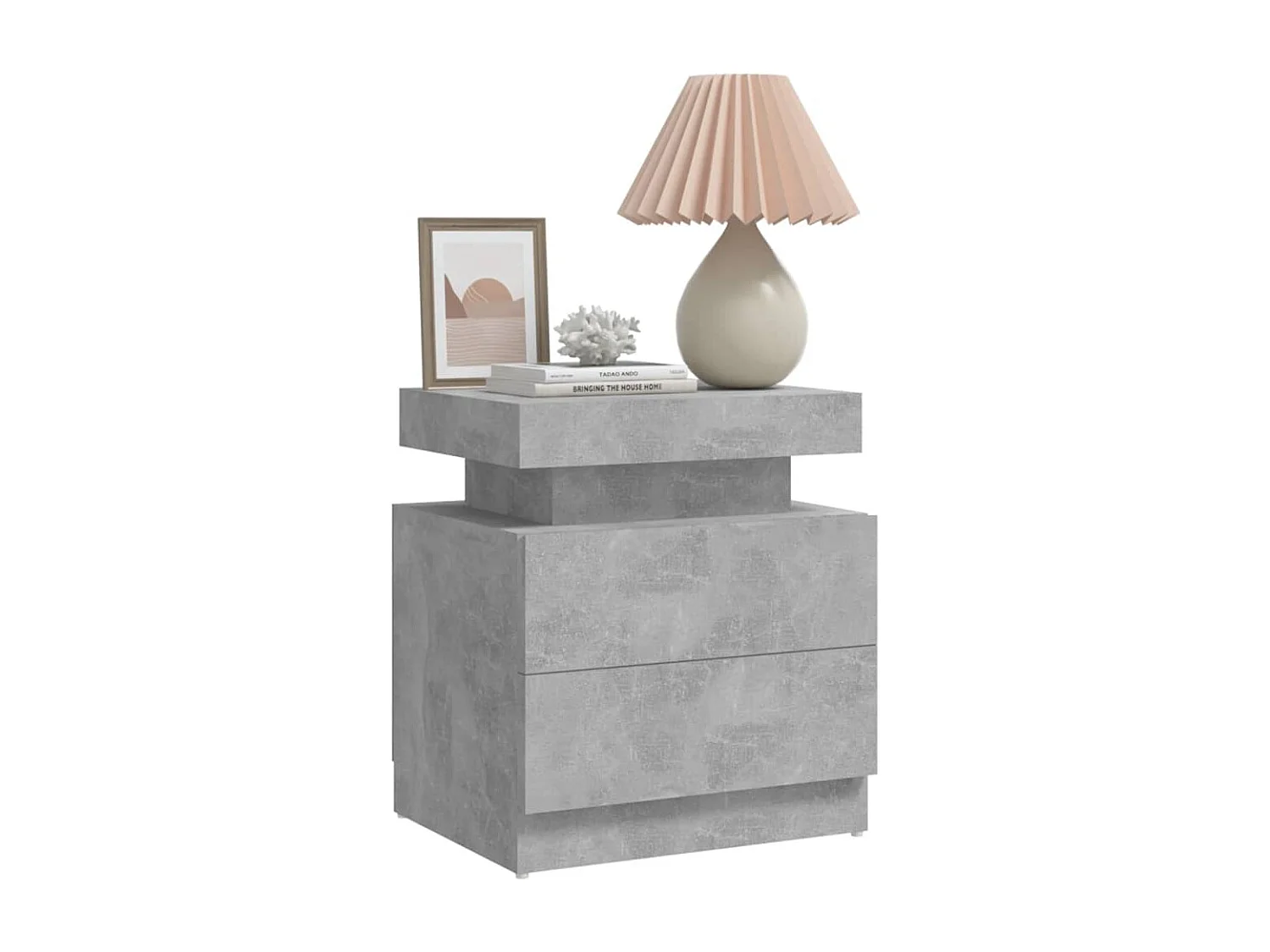 Table de chevet Gris béton 45x35x52 cm Aggloméré KEFWE67643