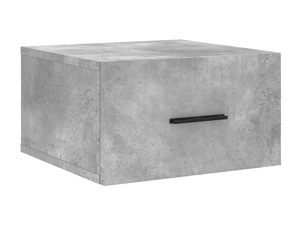 Table de chevet murale gris béton 35x35x20 cm QPD11112