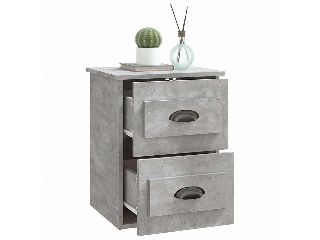 Mesa de cabeceira de parede 41,5x36x53 cm cinzento cimento PT62461