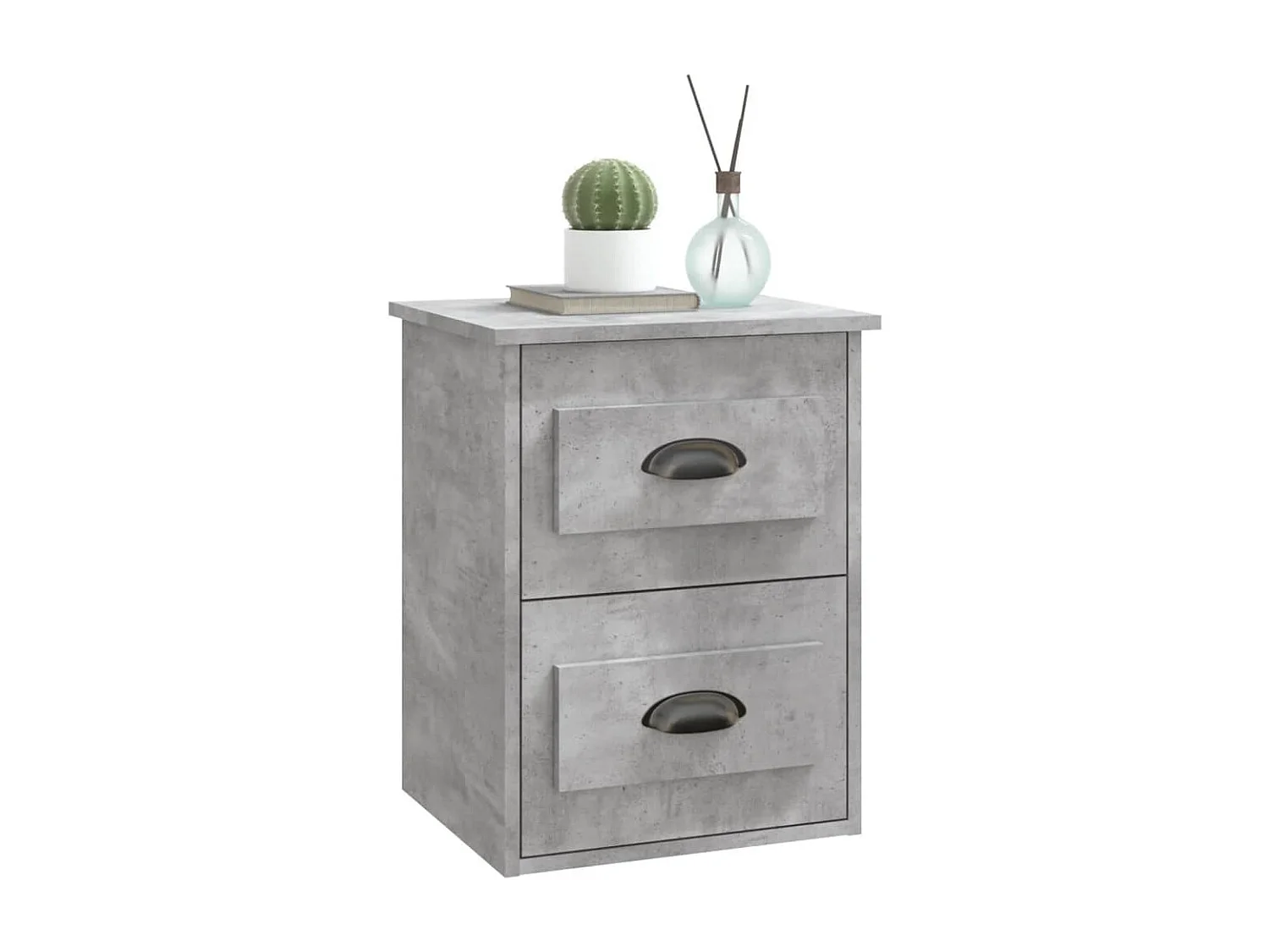 Table de chevet murale gris béton 41,5x36x53 cm KEFWE28515