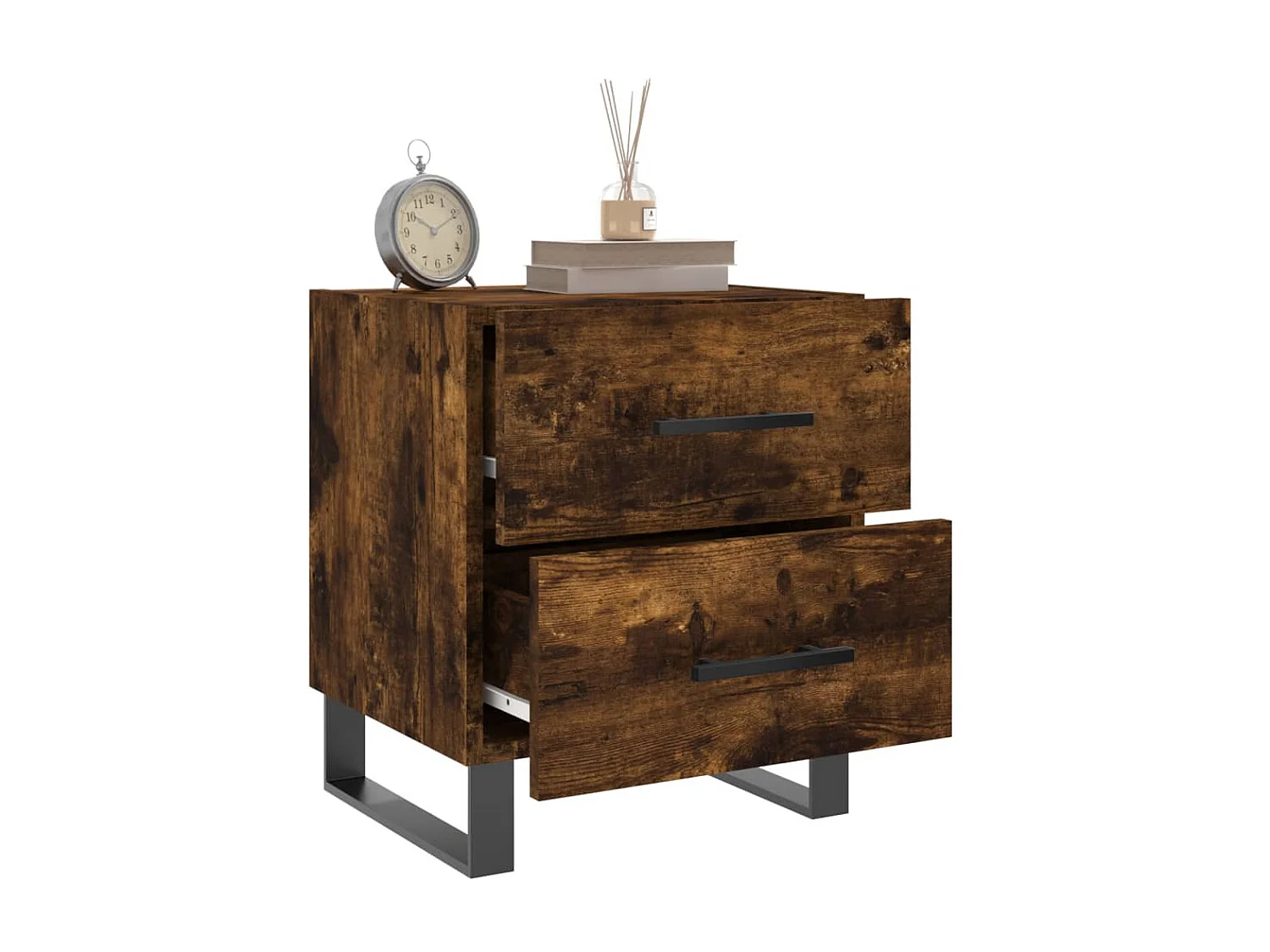 Mesa cabeceira 40x35x47,5 cm derivados madeira carvalho fumado PT74553