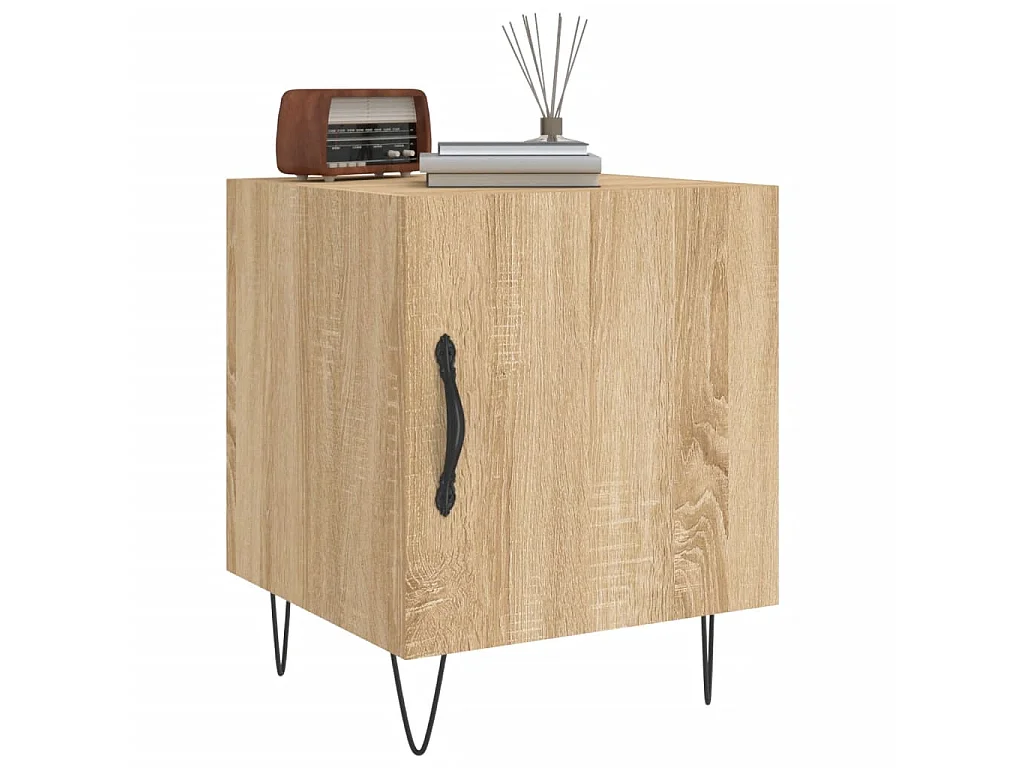 Table de chevet chêne sonoma 40x40x50 cm bois d'ingénierie QPD45644