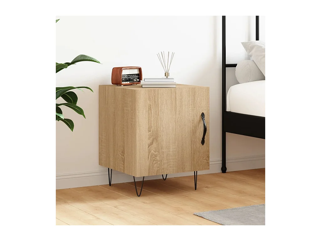 Table de chevet chêne sonoma 40x40x50 cm bois d'ingénierie QPD45644