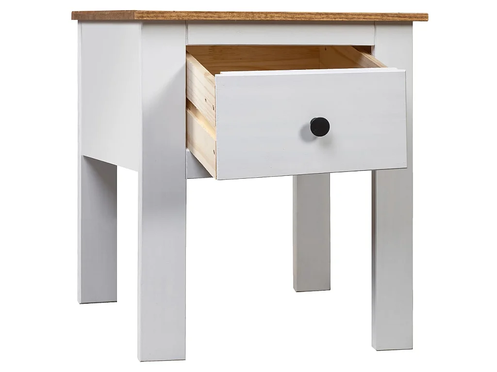 Table de chevet Blanc 46x40x57 cm Pin Gamme Panama KEFWE14527
