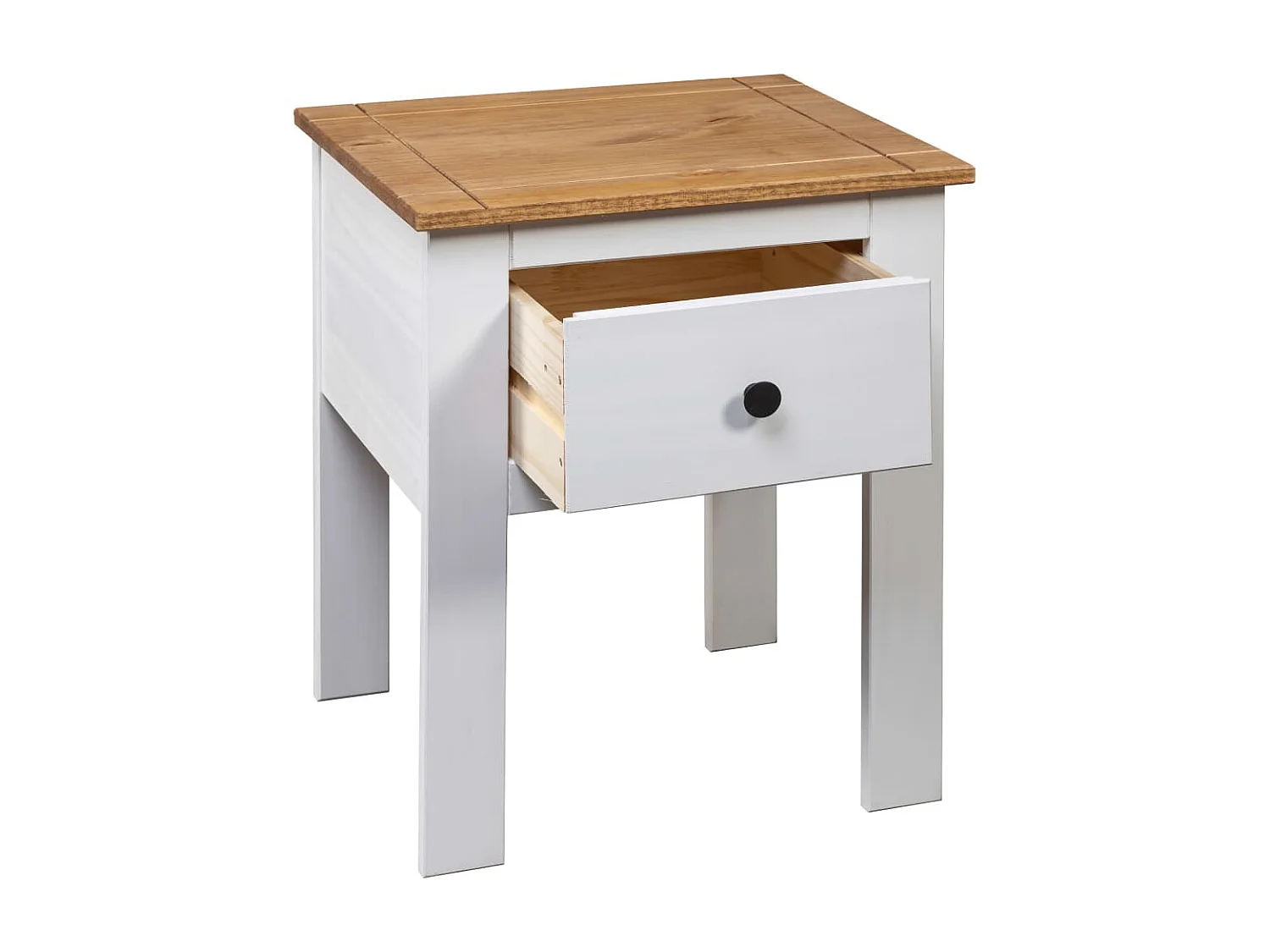 Table de chevet Blanc 46x40x57 cm Pin Gamme Panama KEFWE14527