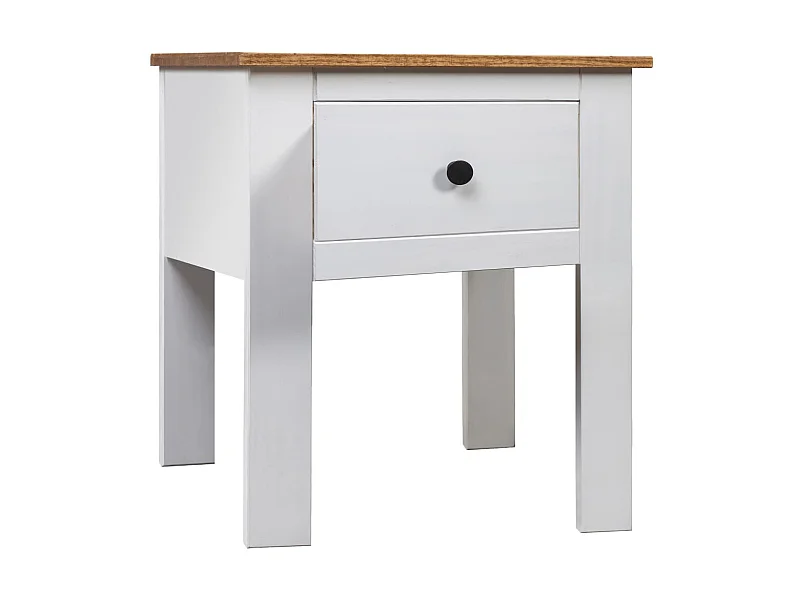 Table de chevet Blanc 46x40x57 cm Pin Gamme Panama KEFWE14527