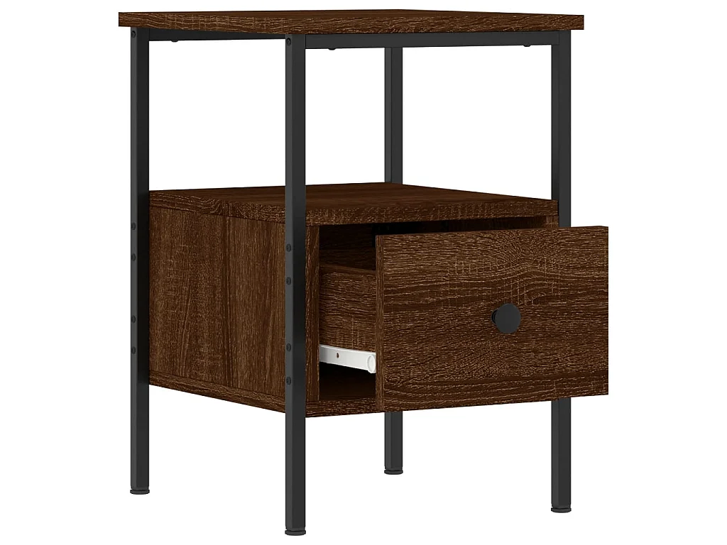 Table de chevet chêne marron 34x36x50 cm bois d'ingénierie QPD51342