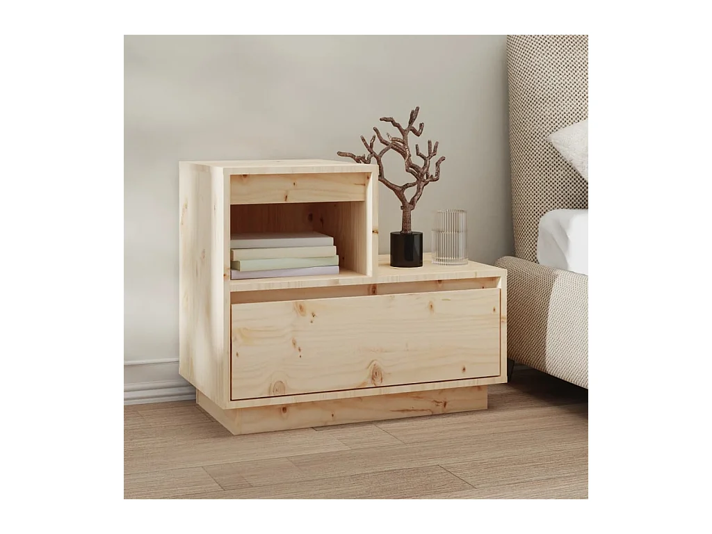 Table de chevet 60x34x51 cm Bois de pin solide KEFWE49683