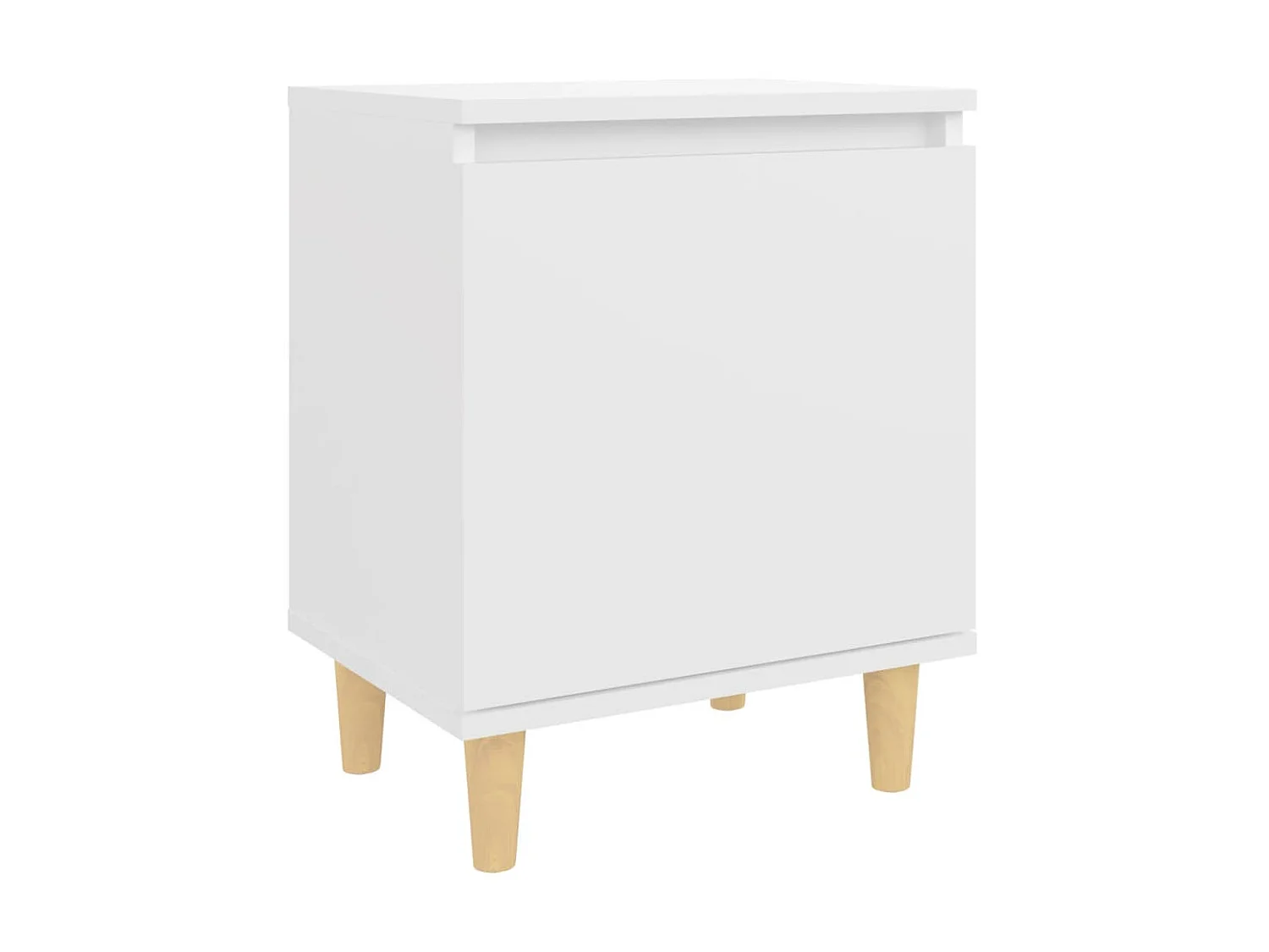 Table de chevet avec pieds en bois massif Blanc 40x30x50 cm KEFWE54130