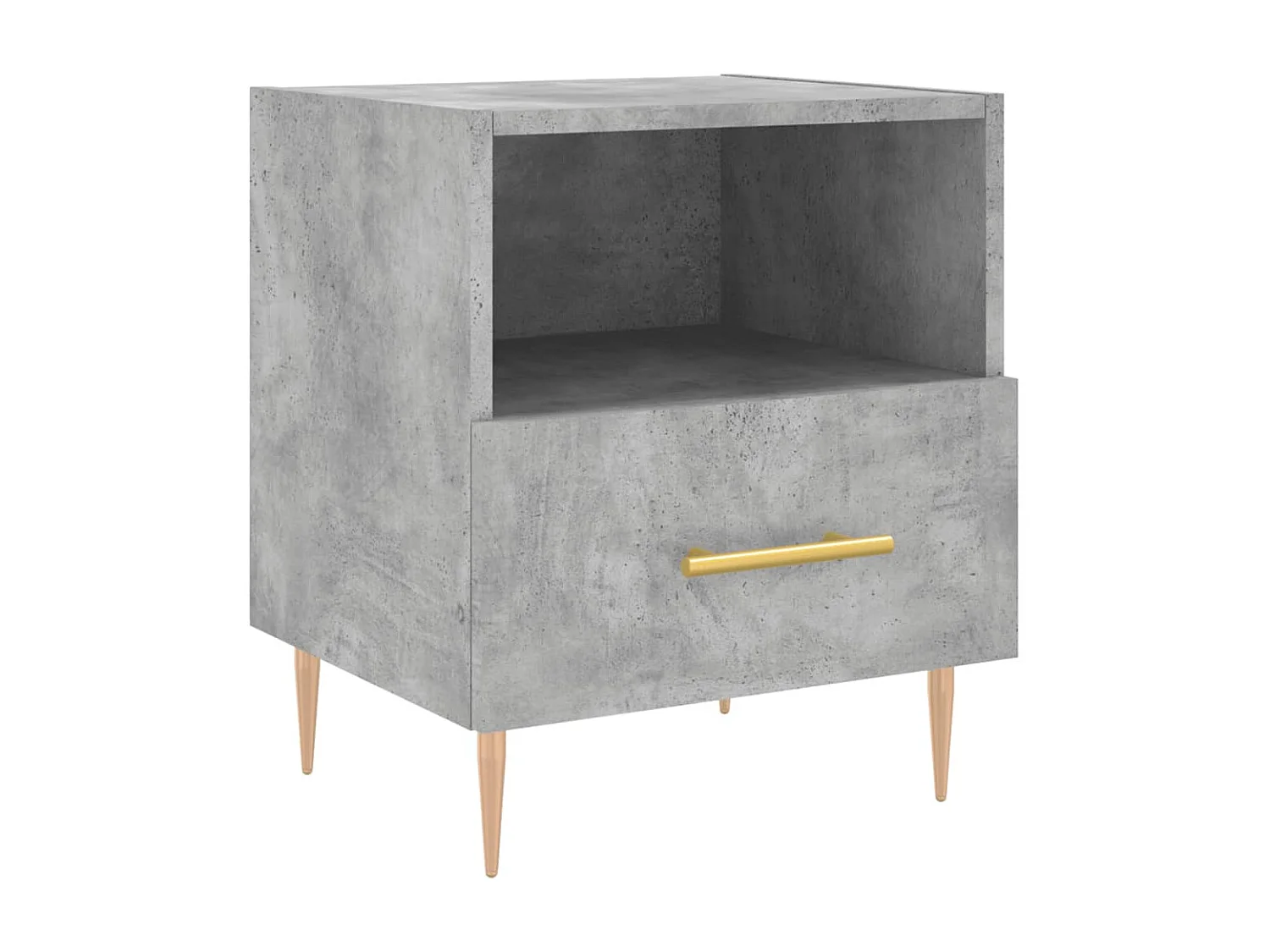 Table de chevet gris béton 40x35x47,5 cm bois d'ingénierie QPD66202