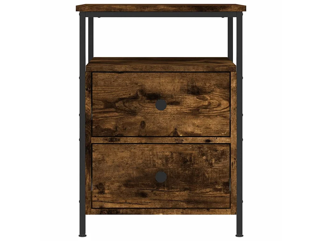 Mesita de noche madera de ingeniería roble ahumado 44x45x60 cm ES90967