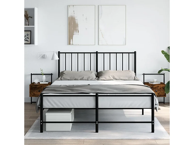 lot de 2 Tables de chevet murales chêne fumé 35x30x51 cm QPD86594