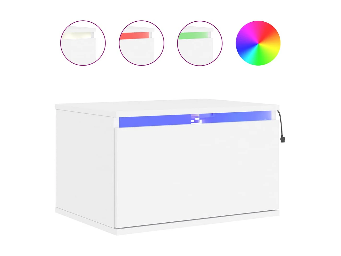 Mesa de cabeceira de parede com luzes LED branco PT69176