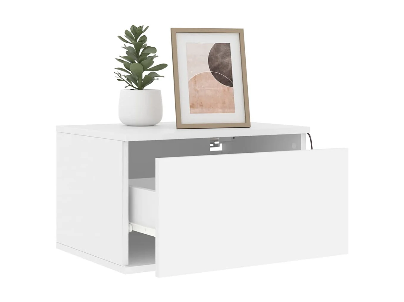 Table de chevet murale avec lumières LED blanc KEFWE53425