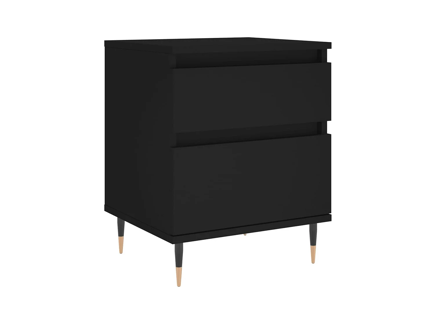 Mesita de noche madera contrachapada negro 40x35x50 cm ES39687