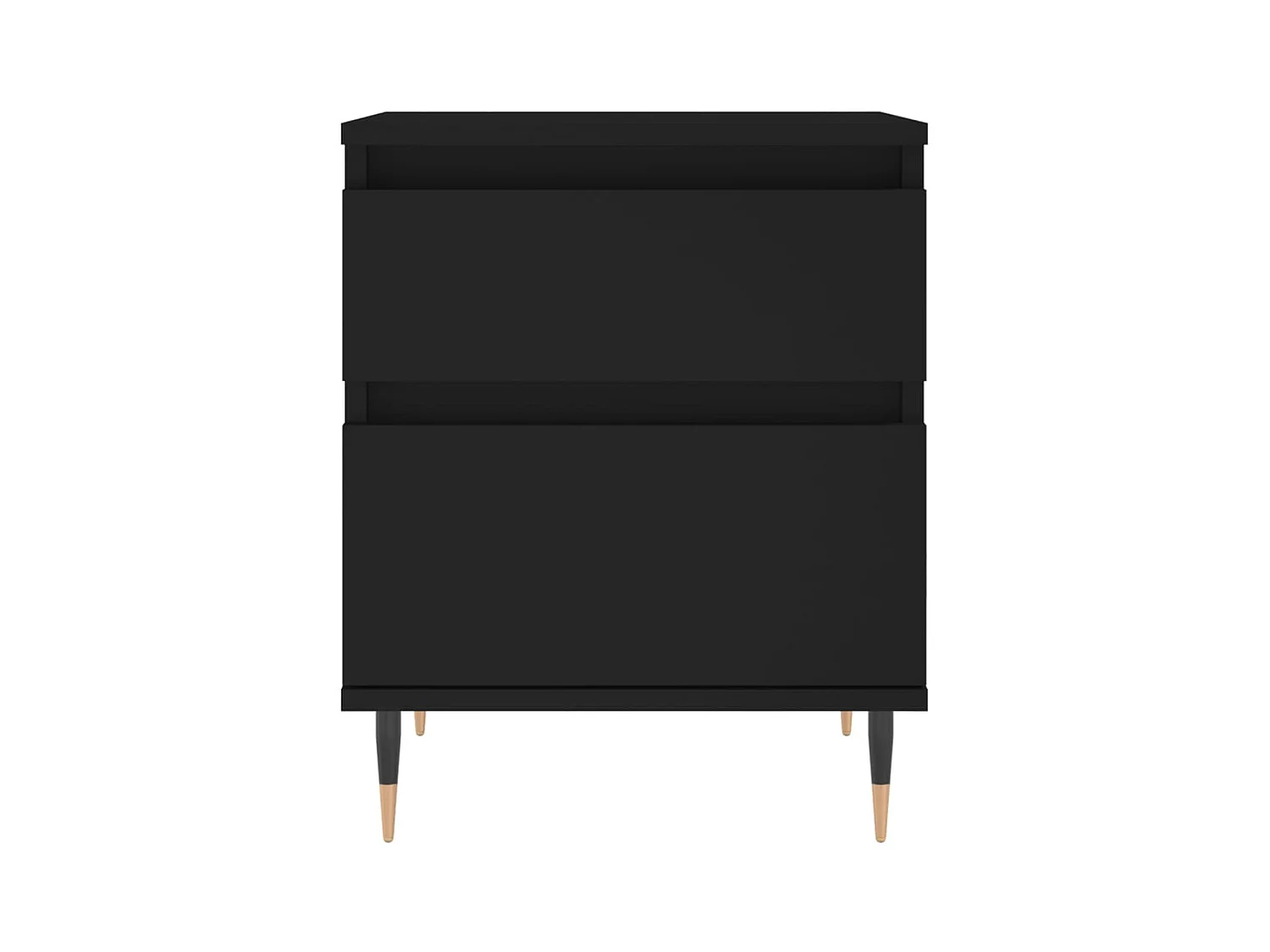 Mesita de noche madera contrachapada negro 40x35x50 cm ES39687