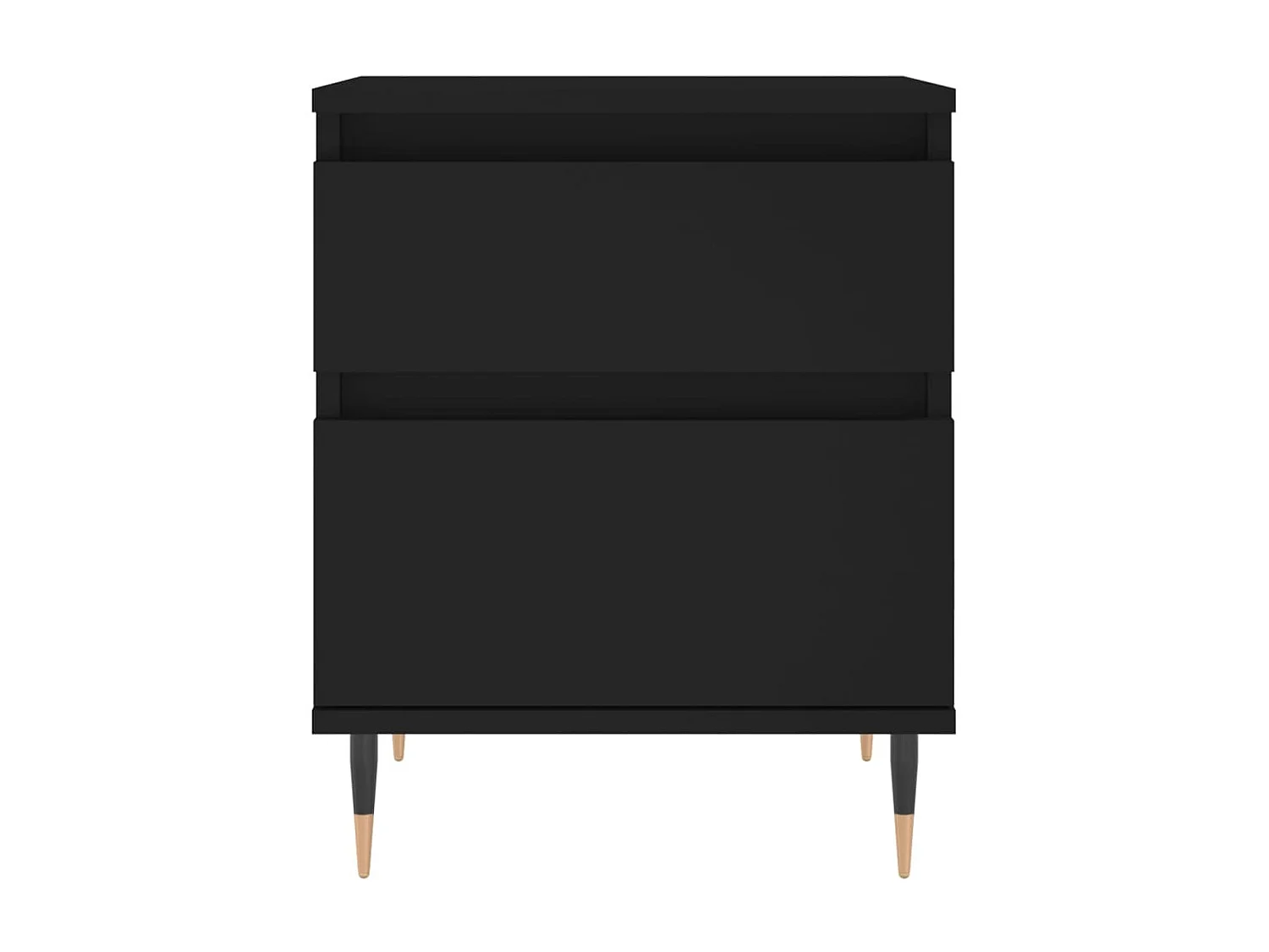 Mesita de noche madera contrachapada negro 40x35x50 cm ES39687