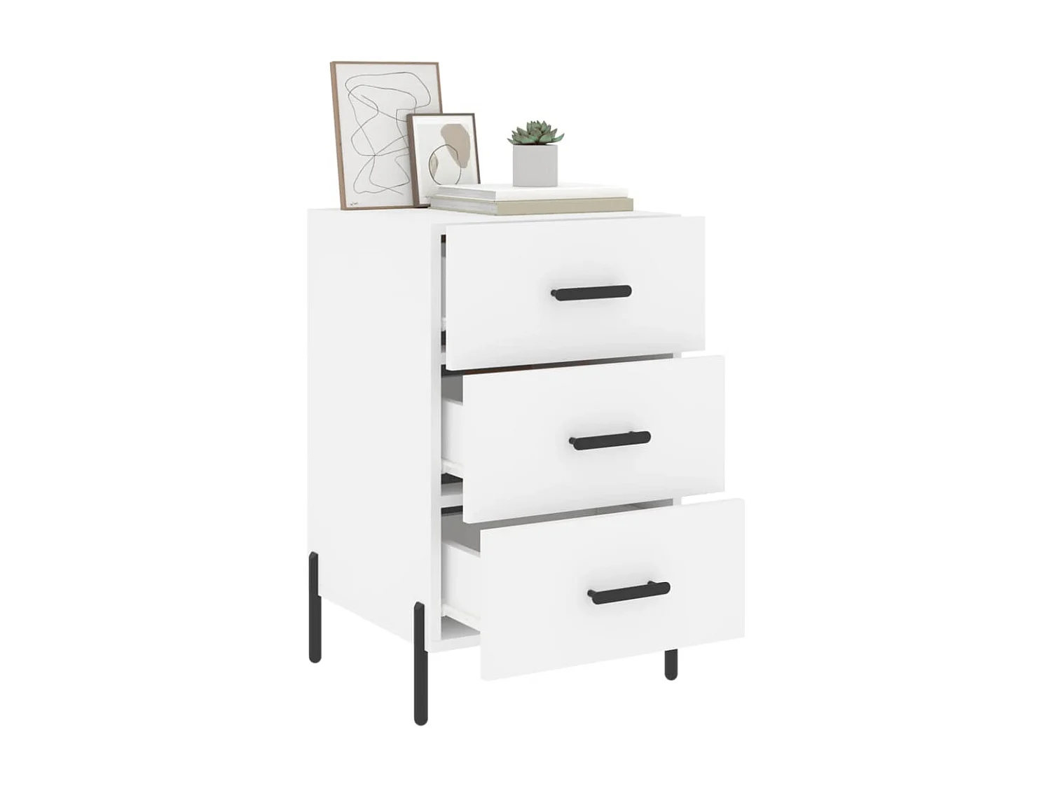 Table de chevet blanc 40x40x66 cm bois d'ingénierie QPD93502