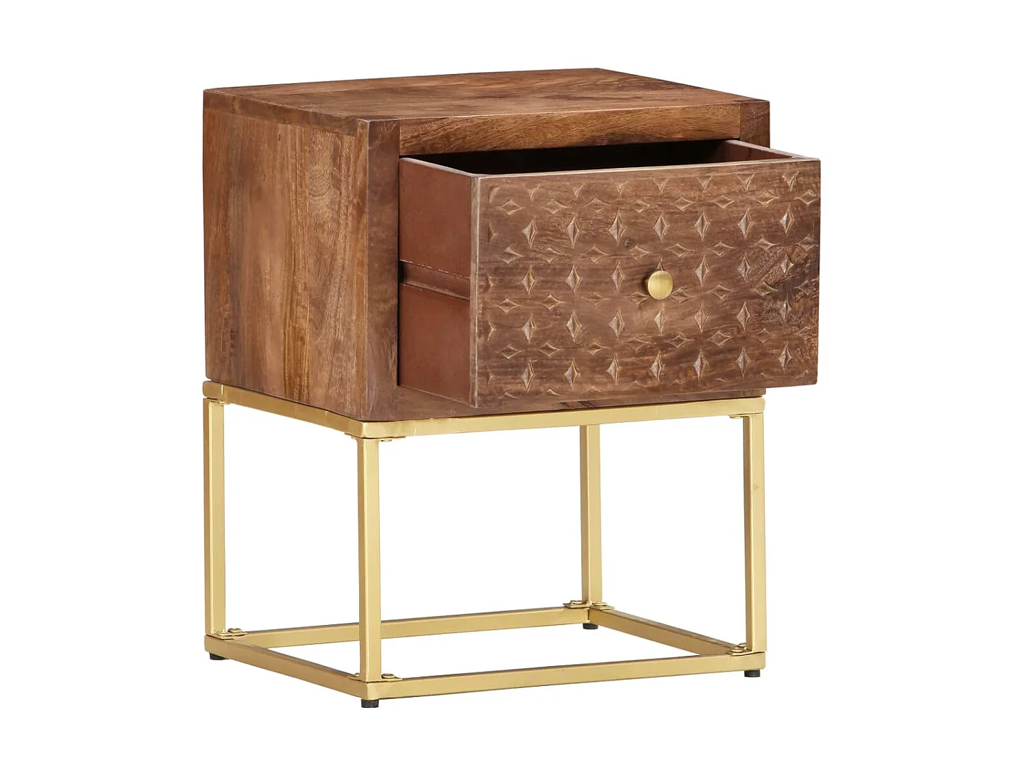 Table de chevet 40 x 30 x 50 cm Bois de manguier massif KEFWE42332