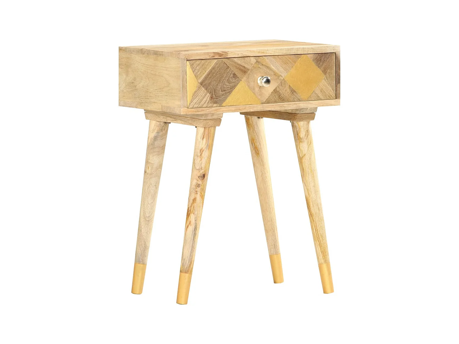 Table de chevet 43 x 30 x 58 cm Bois de manguier massif KEFWE29616