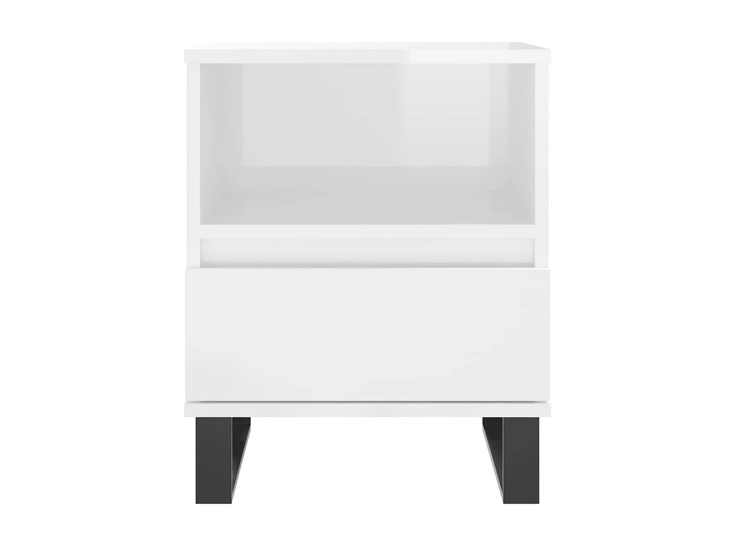 Table de chevet Blanc brillant 40x35x50 cm Bois d'ingénierie QPD72446