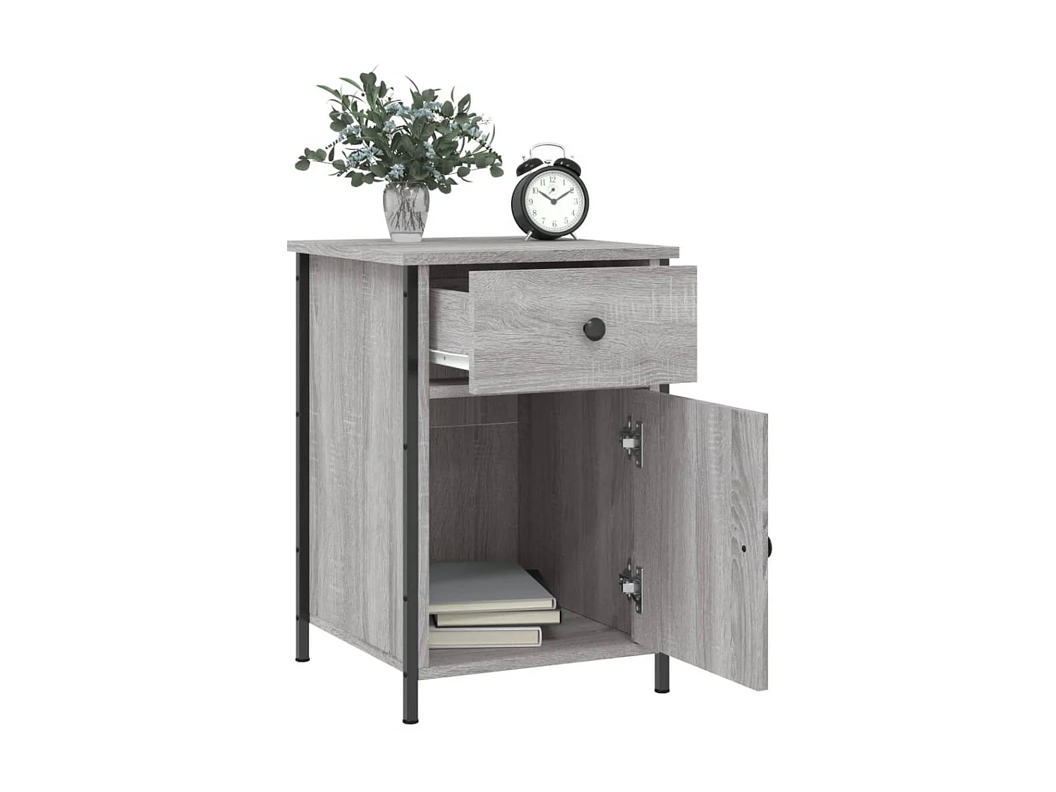 Table de chevet sonoma gris 40x42x60 cm bois d'ingénierie QPD50179