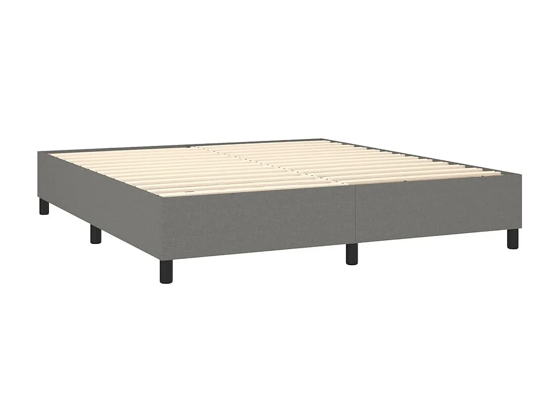 Ensemble complet boxspring - 180x200 cm + sommier tapissier + matelas Gris foncé Tissu SRGW10122