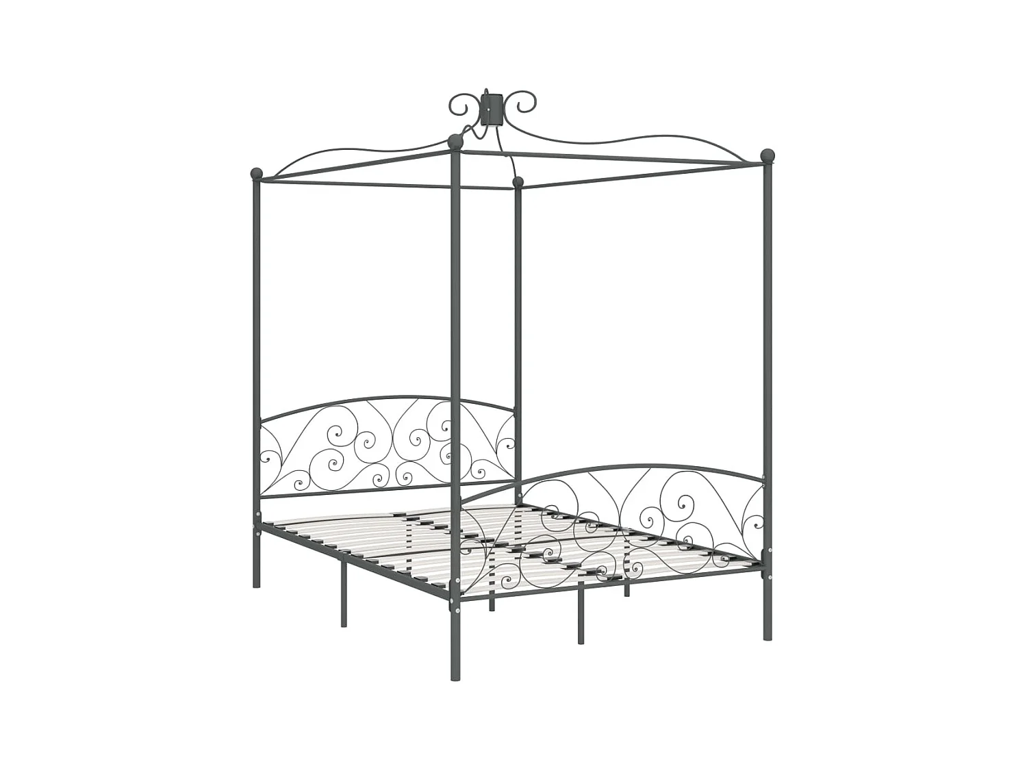 Hemelbedframe metaal grijs 120x200 cm NL33858