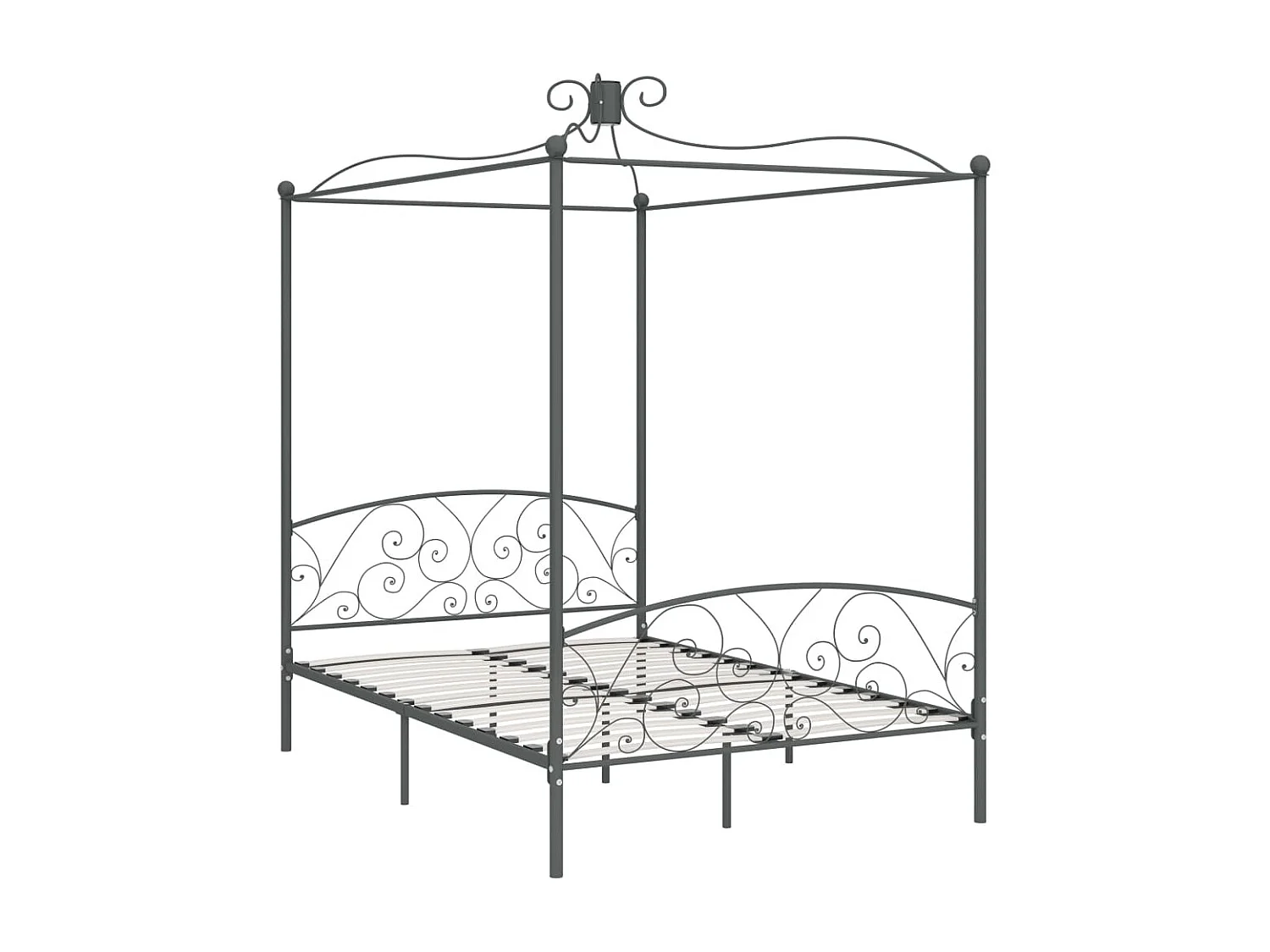 Hemelbedframe metaal grijs 120x200 cm NL33858