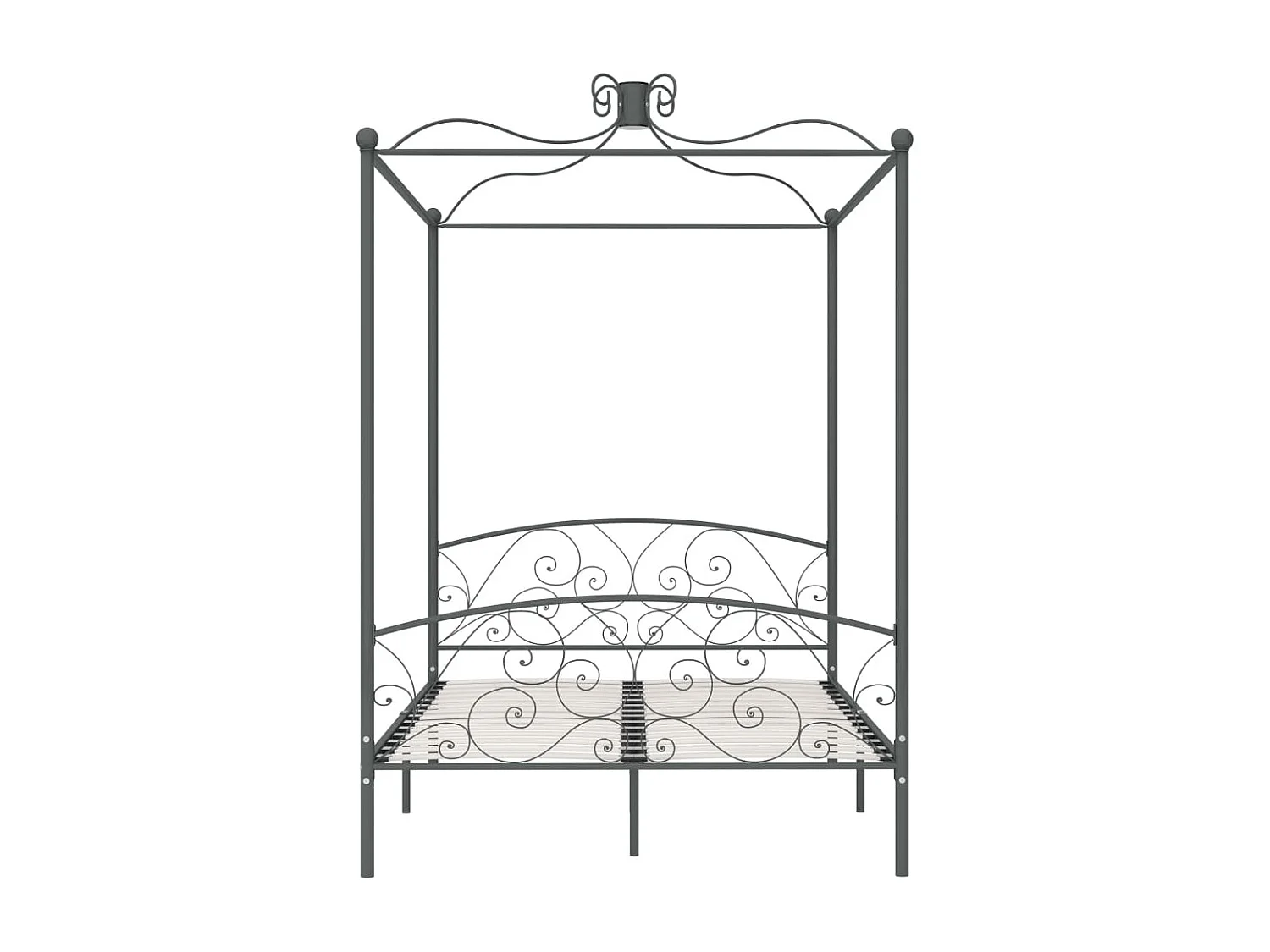 Hemelbedframe metaal grijs 120x200 cm NL33858