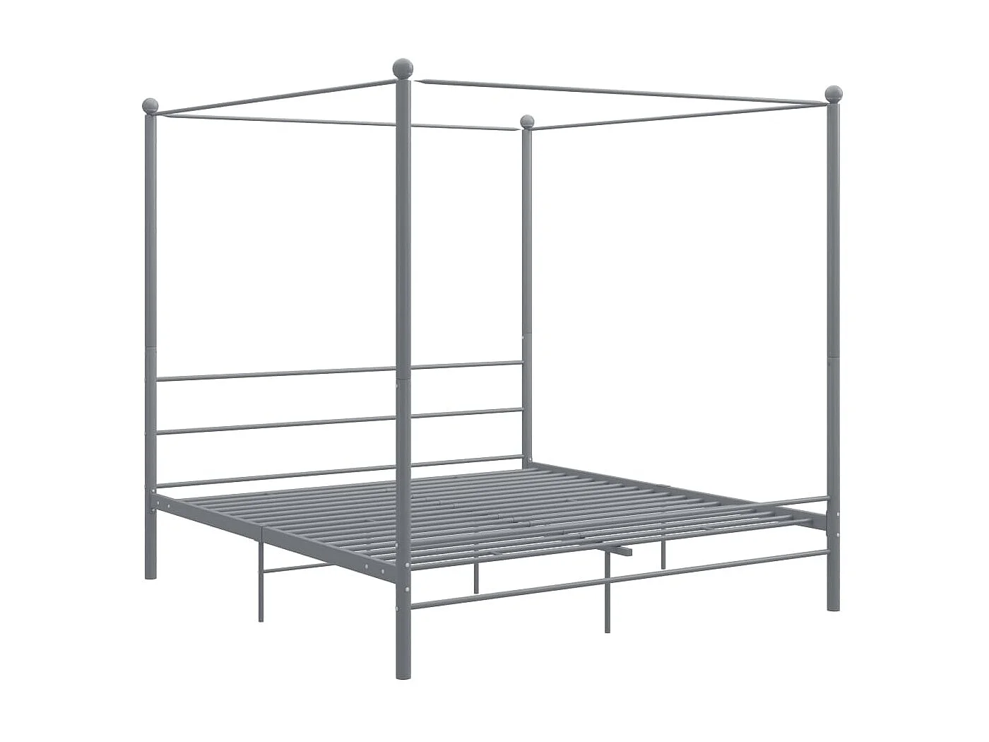 Lit à baldaquin-200 x 200 cm Gris Métal JKF127792