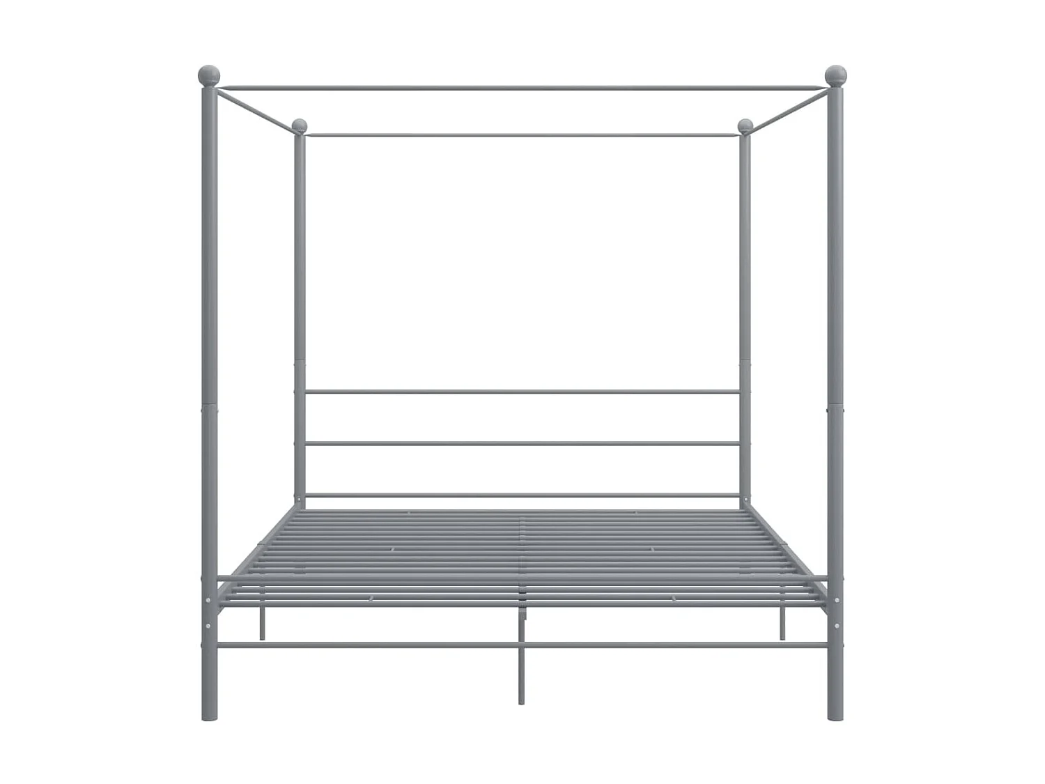 Lit à baldaquin-200 x 200 cm Gris Métal JKF127792
