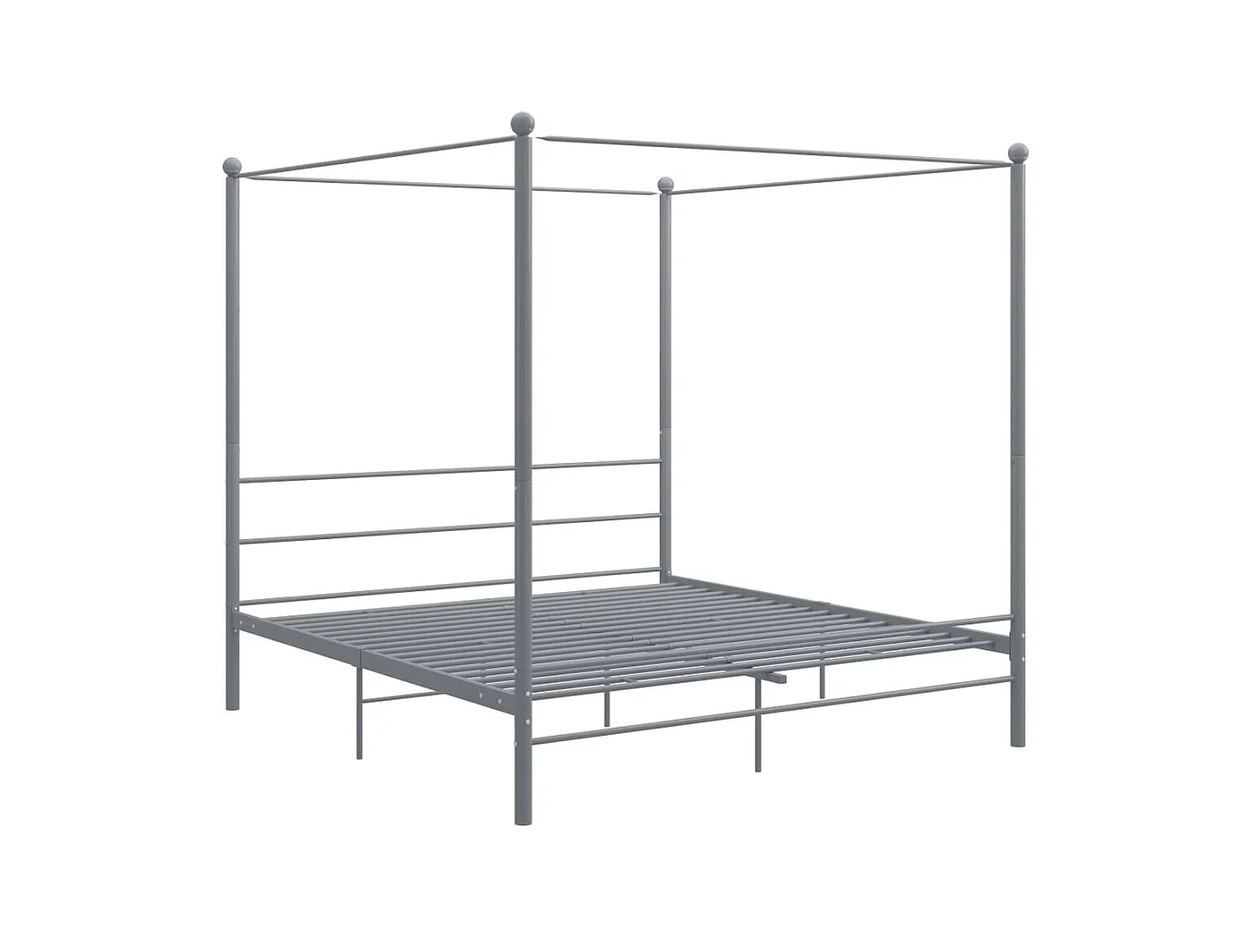 Cama com dossel 200x200 cm metal cinzento PT925068