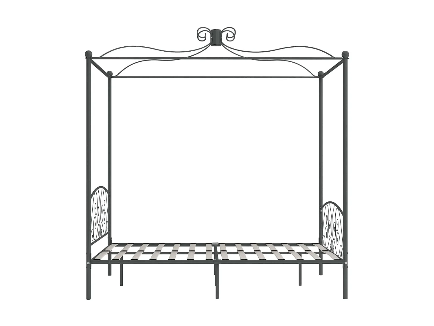 Lit à baldaquin-140 x 200 cm Gris Métal JKF166946