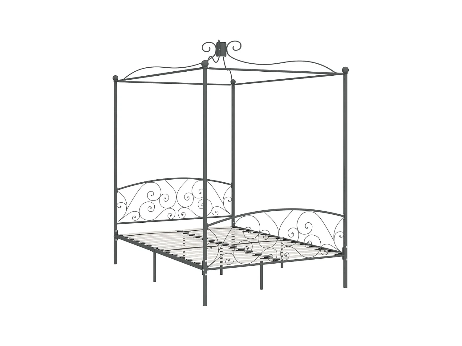 Hemelbedframe metaal grijs 140x200 cm NL16764
