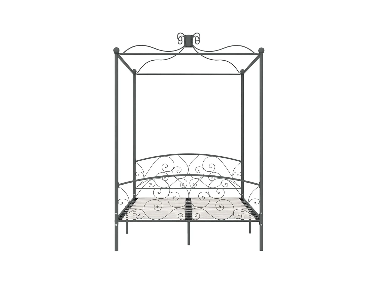 Hemelbedframe metaal grijs 140x200 cm NL16764