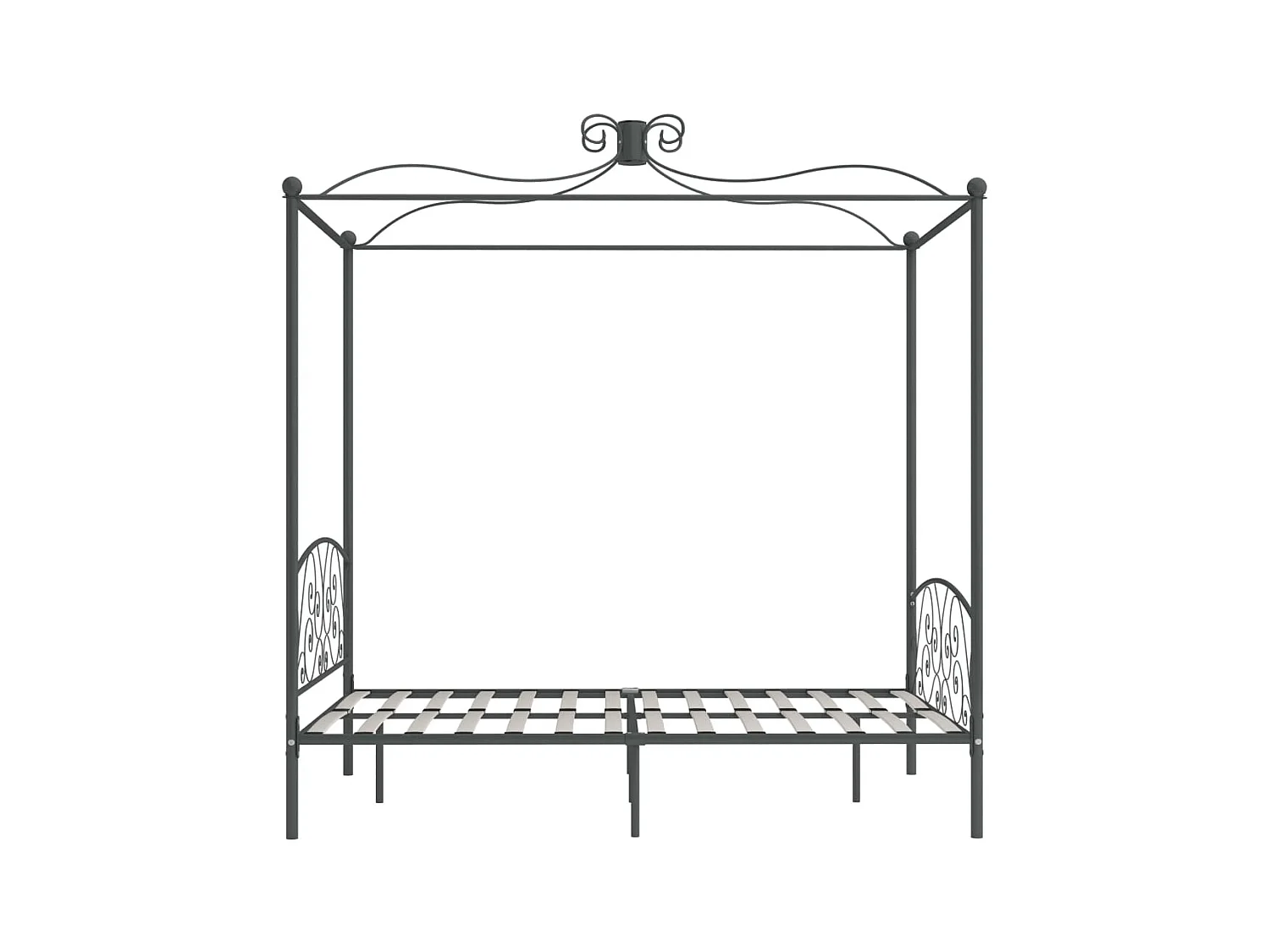 Hemelbedframe metaal grijs 140x200 cm NL16764