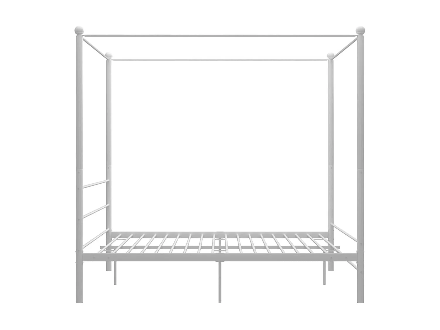 Lit à baldaquin-160 x 200 cm Blanc Métal JKF994974