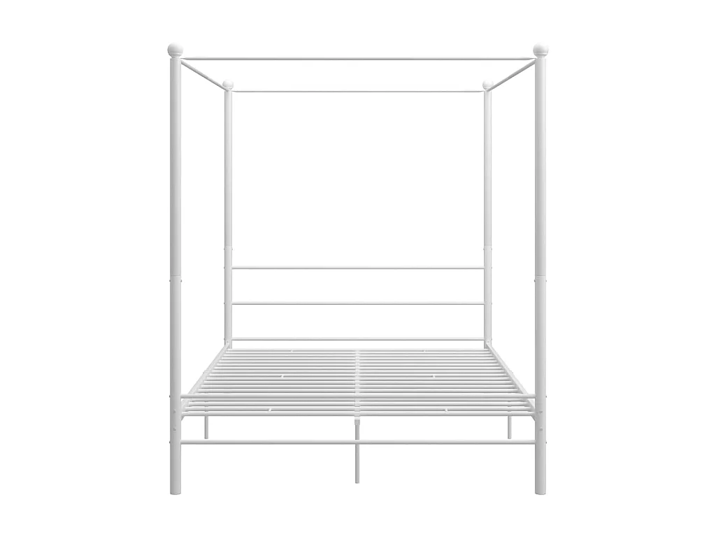 Lit à baldaquin-160 x 200 cm Blanc Métal JKF994974