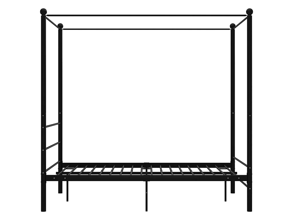 Lit à baldaquin-120 x 200 cm Noir Métal JKF392106