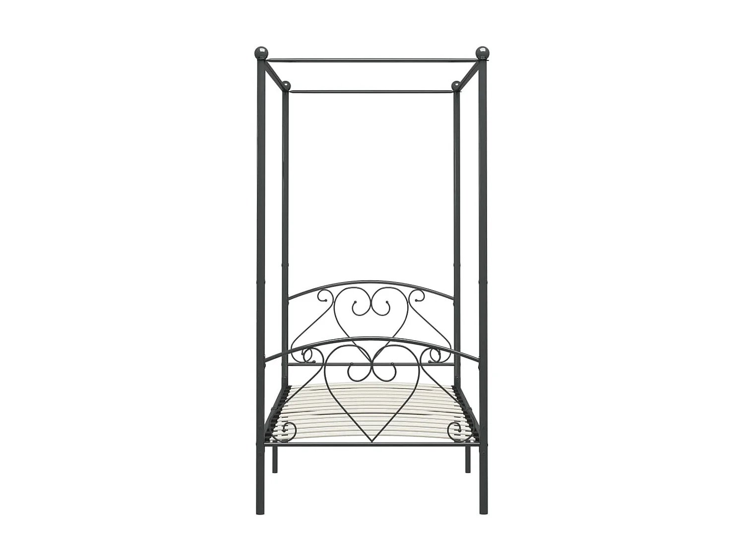 Lit à baldaquin-90 x 200 cm Gris Métal JKF382718